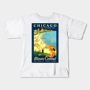 Vintage Travel - Chicago Kids T-Shirt